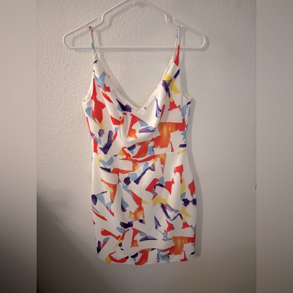 Black halo summer print dress